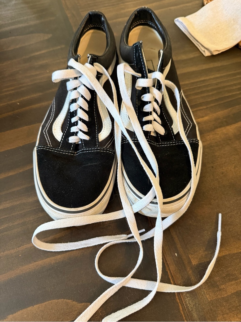Vans Black and White Old Skool Low-Top Sneakers